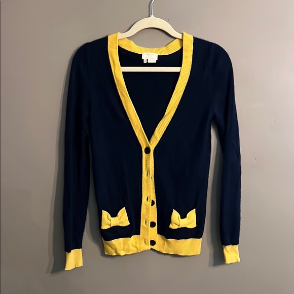 kate spade Sweaters - Kate Spade Navy and Yellow Women's Cardigan Sweater